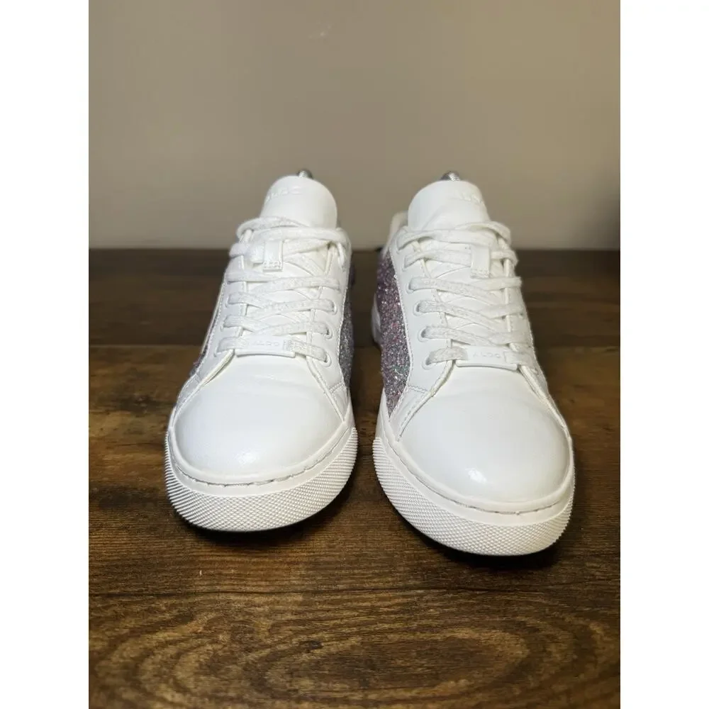 Aldo Fran Women's White & Metallic Multi Sneakers Sz 9